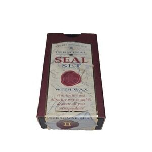 Stuart Houghton Personal Seal Set Letter H Owl Tree with Red Wax